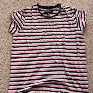 Ralph Lauren Striped T-Shirt - Pink and Navy